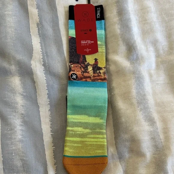 Stance Mens Crew Socks D Wade Collection Combed Cotton Large 9-13 Yuma Desert - Picture 1 of 4